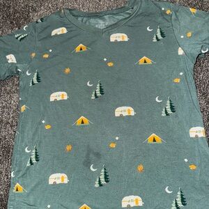 Kyte BABY Green Camping Print Short Sleeve Tee